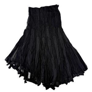 Hazel Women's Black Asymmetrical Witchy Skirt Sz M Goth Dark Romance Boho Mesh